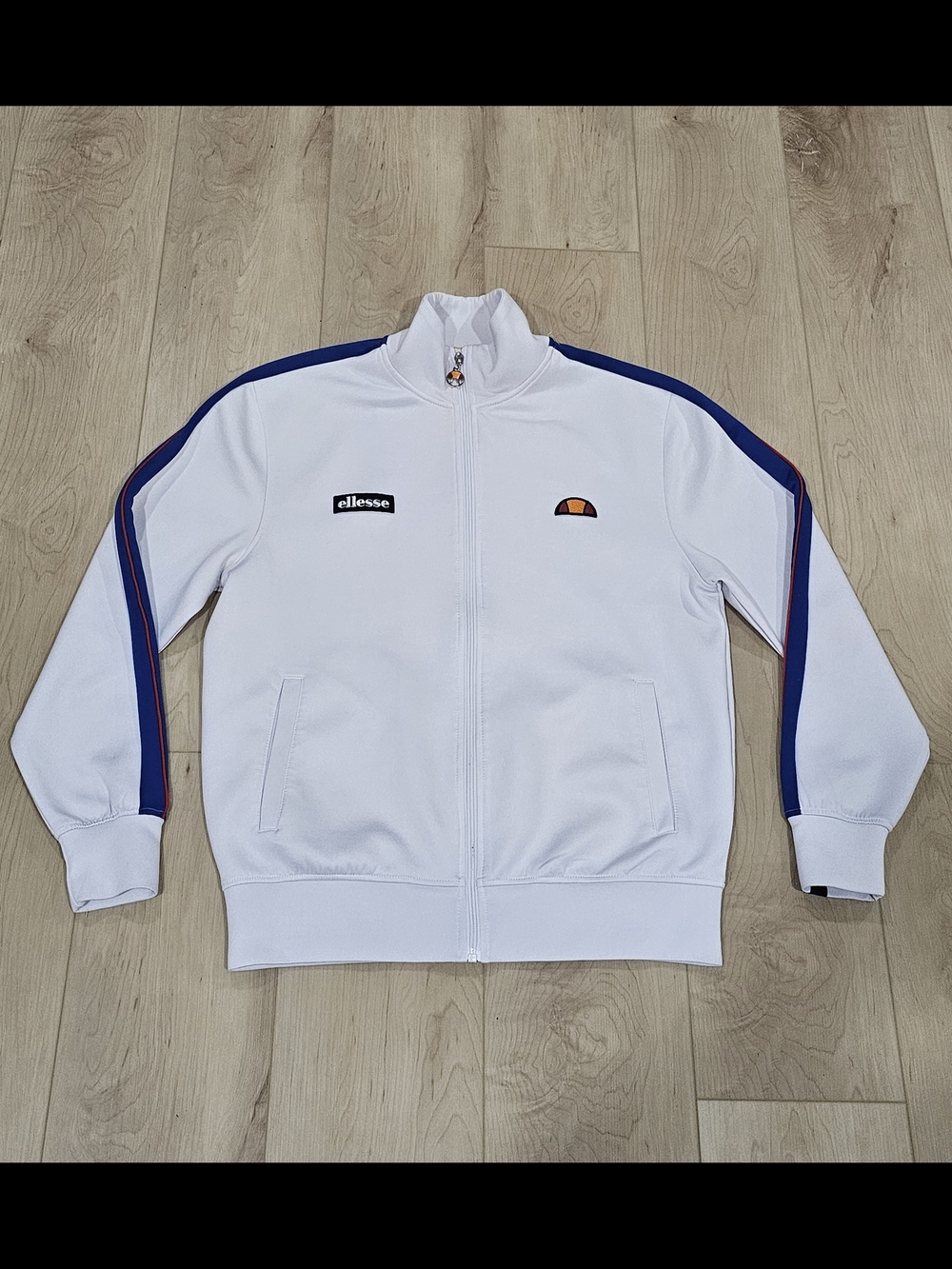 Ellesse Roma Men’s Retro Full-Zip Track Jacket White Blue Red Size S